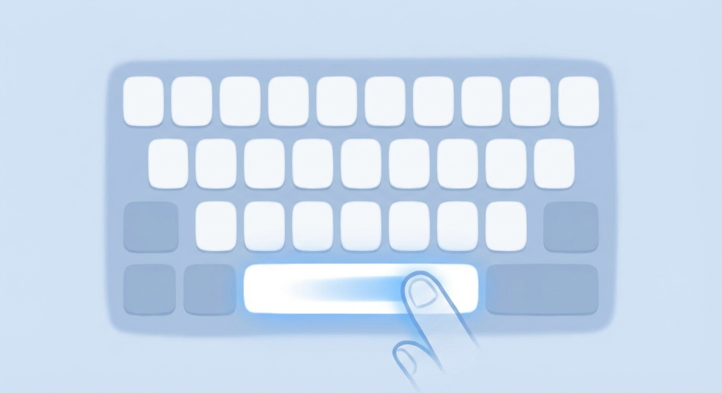 iPhone keyboard with spacebar trackpad gesture